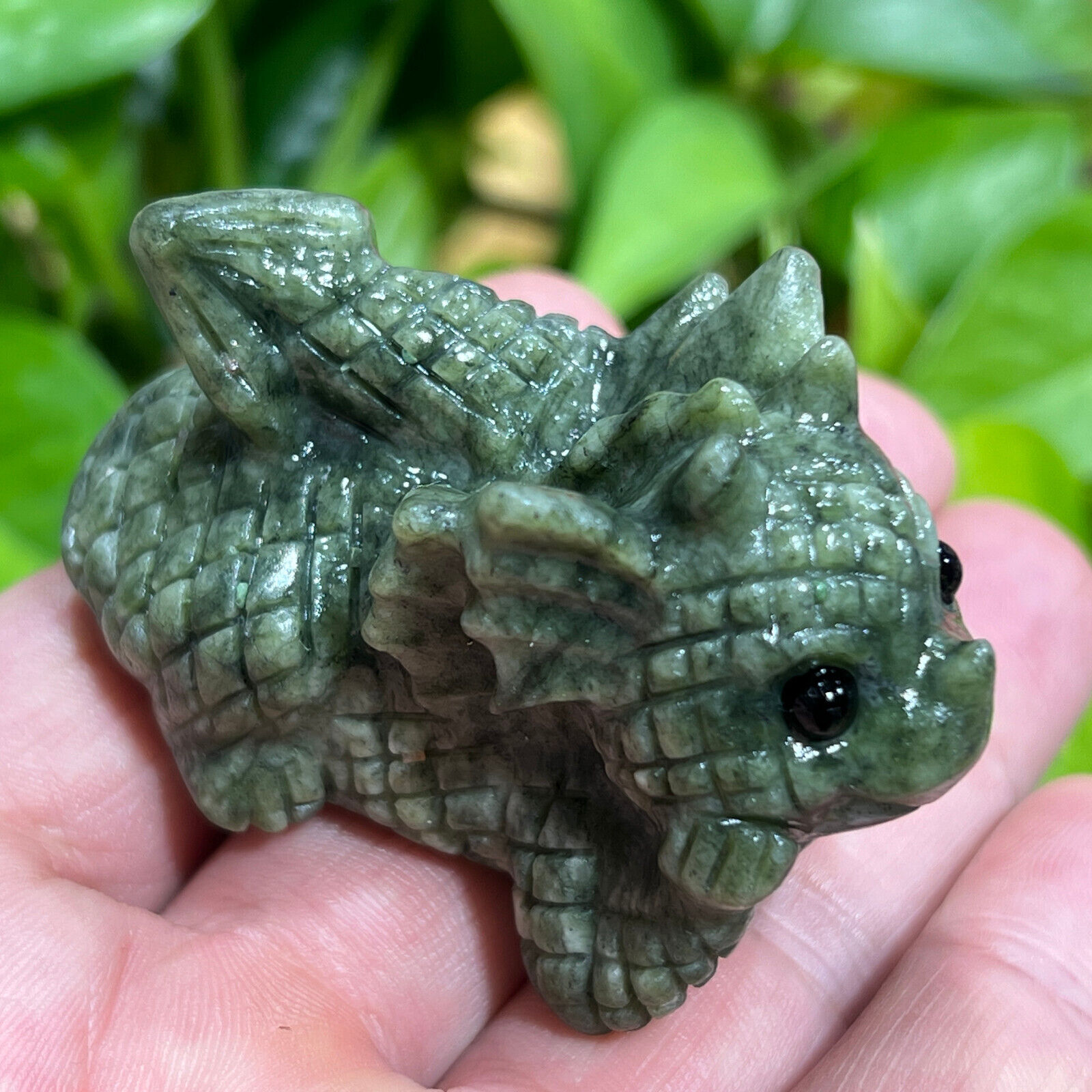 2 ''Natural Hsiuyen jade Quartz Hand Carved Baby dragon Crystal Healing gift 1pc