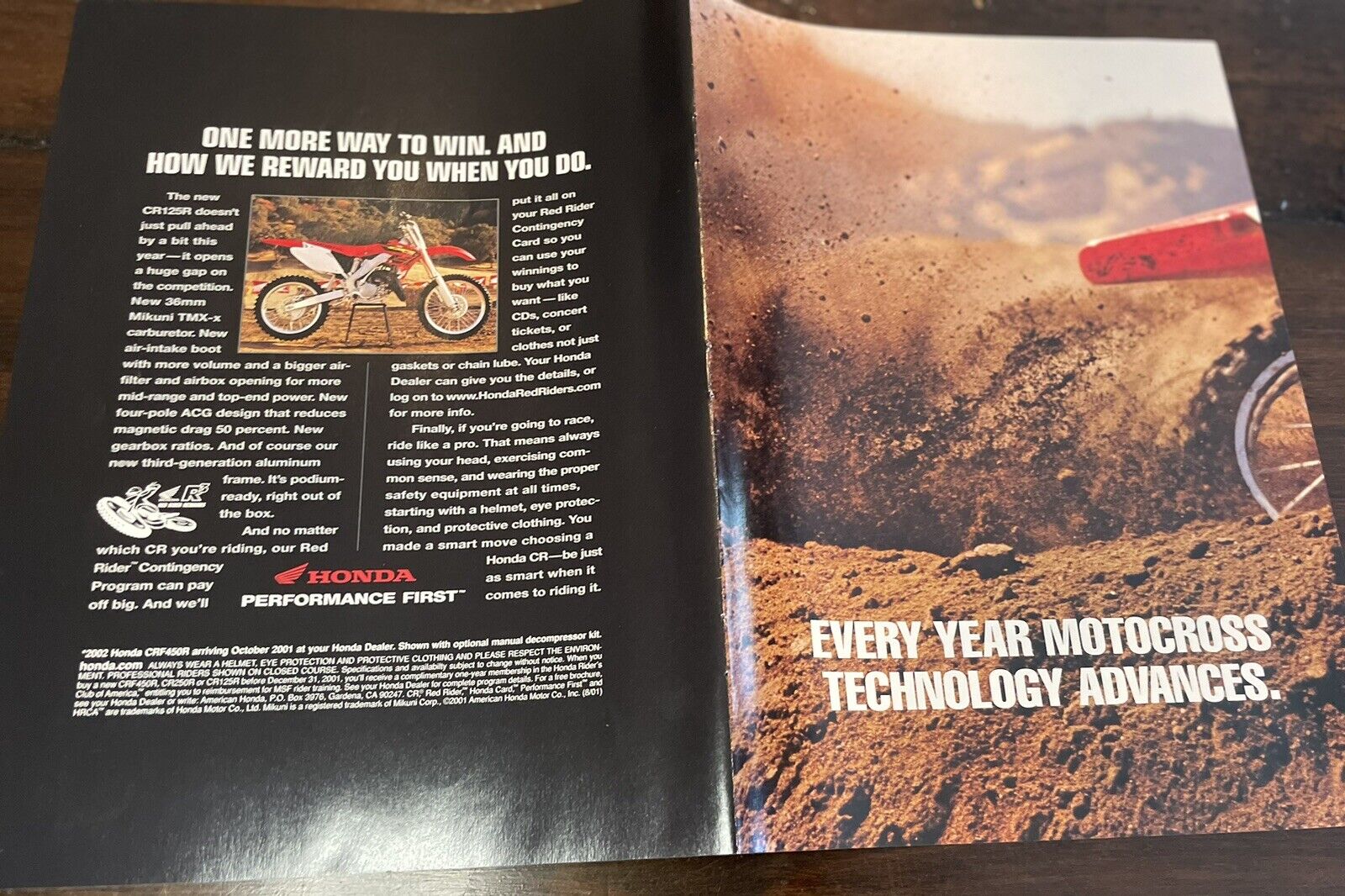 2002 Honda CRF450R & CR250R Motorcycles vintage 8 Page print Ad