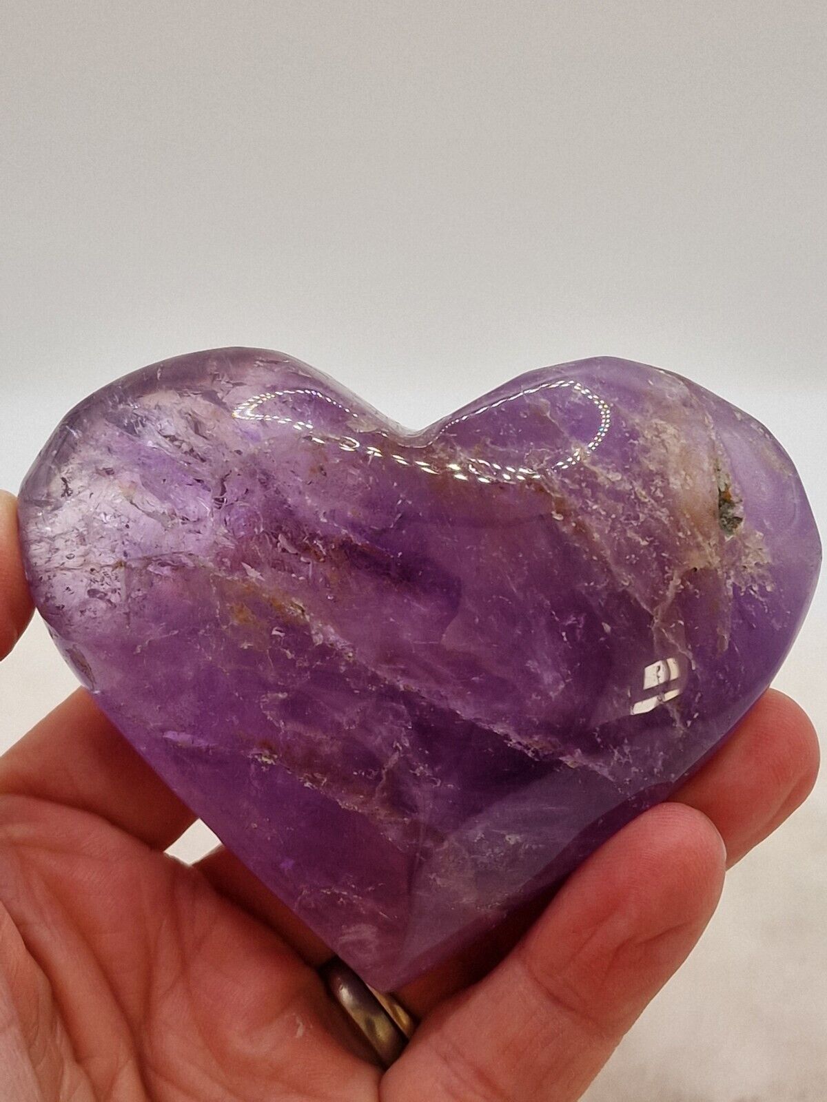 170g Amethyst Crystal Puff Heart Tower Point Gemstone Healing 