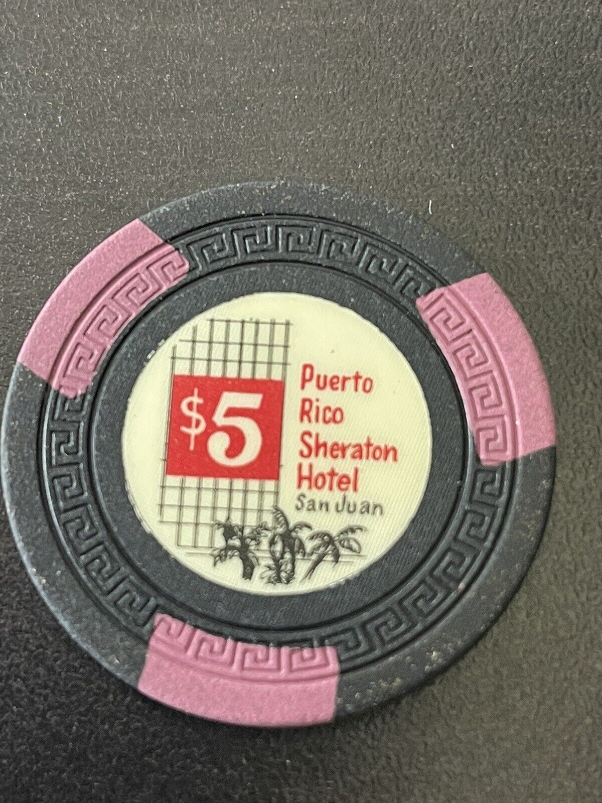 $5 Sheraton San Juan Puerto Rico Casino Chip ￼SHR-5h **Rare No Gold Markings**