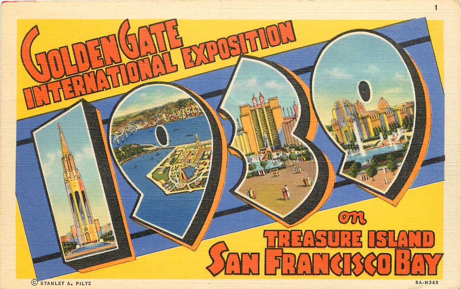 Large Letter Postcard Golden Gate International Exposition 1939 Treasure island 