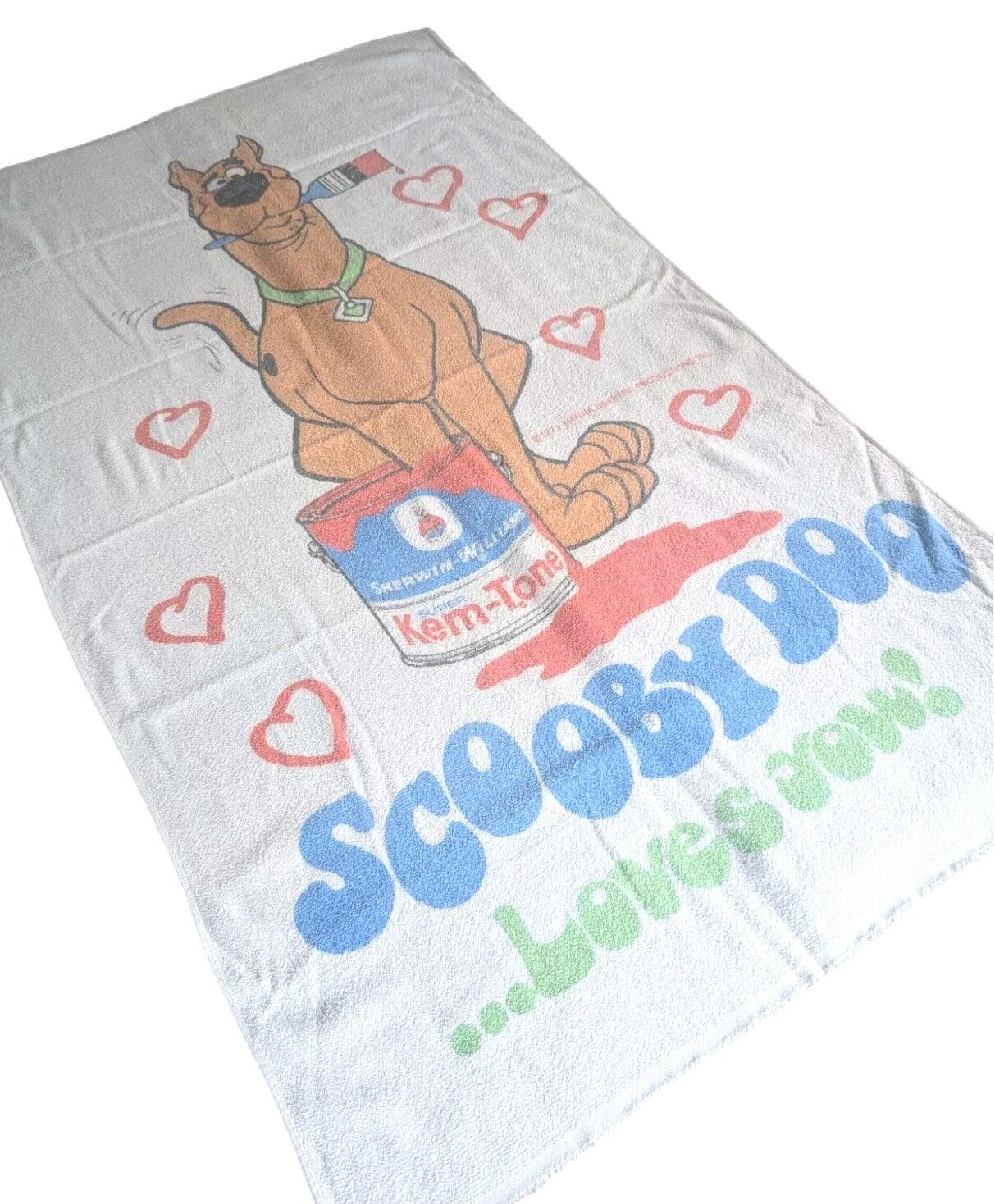 Vintage 1973 Scooby Doo Sherwin Williams KemTone Paint Beach Towel Cannon Cotton