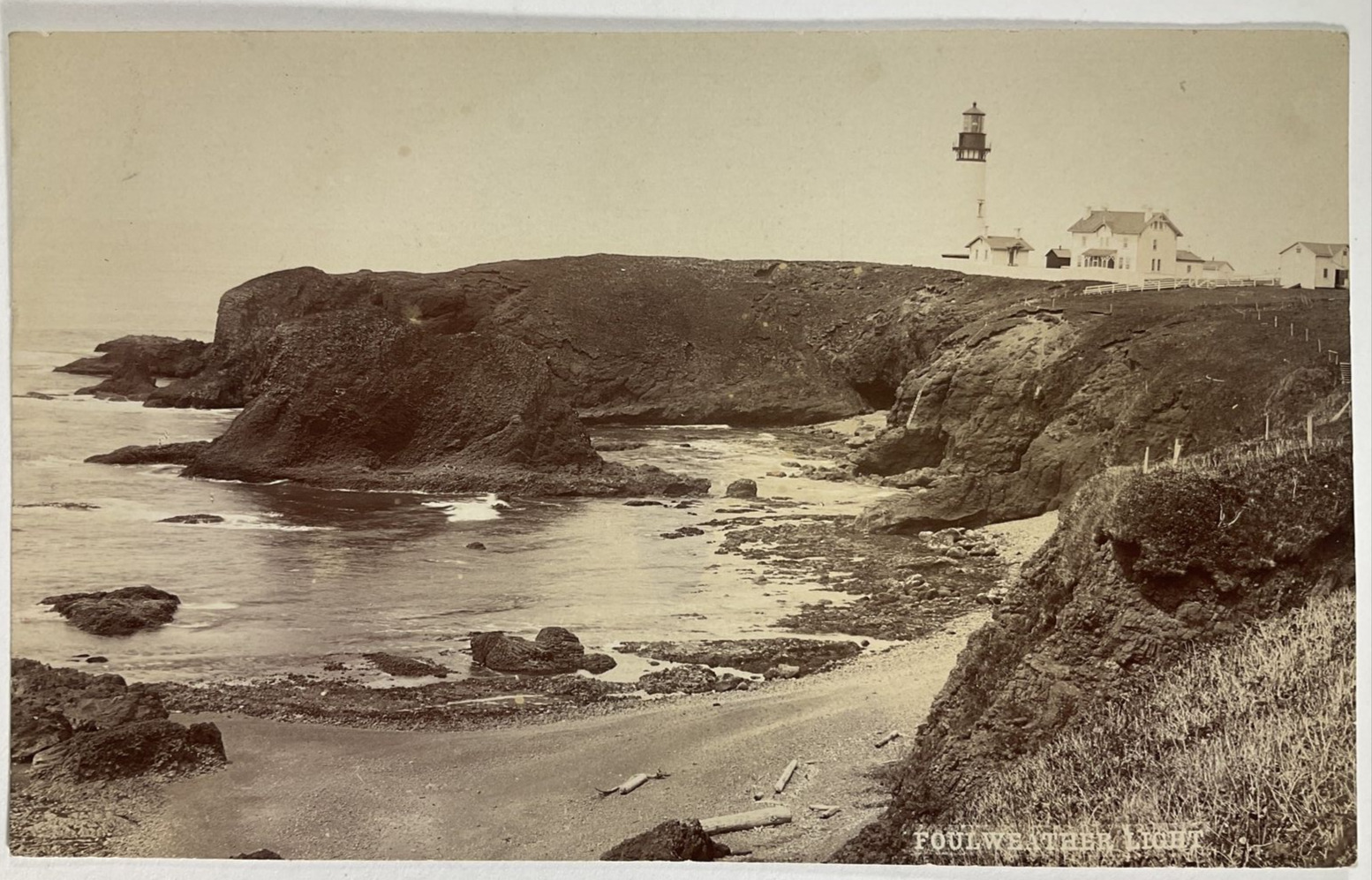 Cape Foulweather Light Yaquina Head Lighthouse RPPC Photo Postcard Newport OR