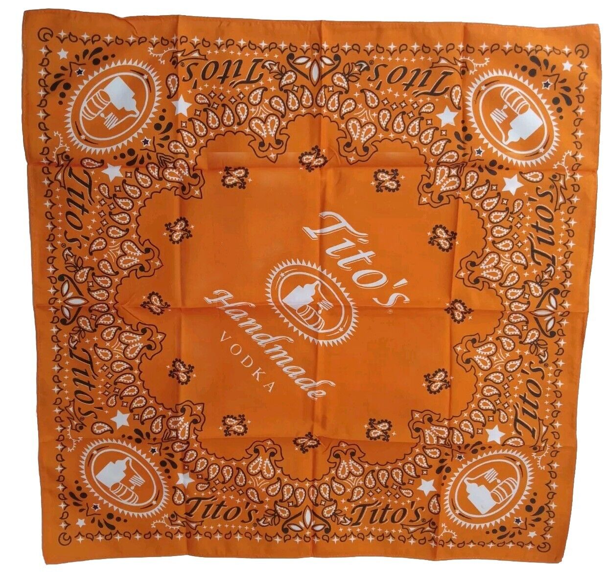 40 Brand New Tito's Bandanas Orange Paisley Handkerchiefs In Bag 21