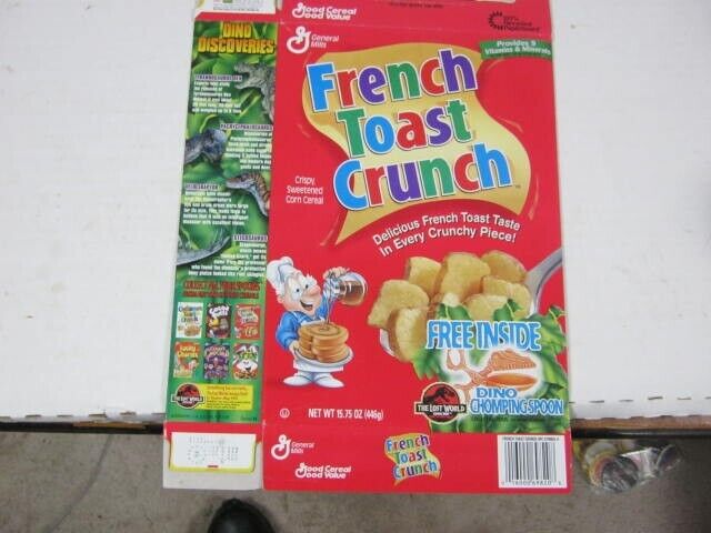 FRENCH TOAST CRUNCH Jurassic Park The Lost World Cereal Box