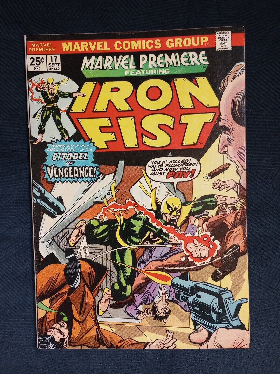 MARVEL PREMIERE #17 (1974) NM- 3rd Iron Fist Appearance + 1st Triple-Iron App.