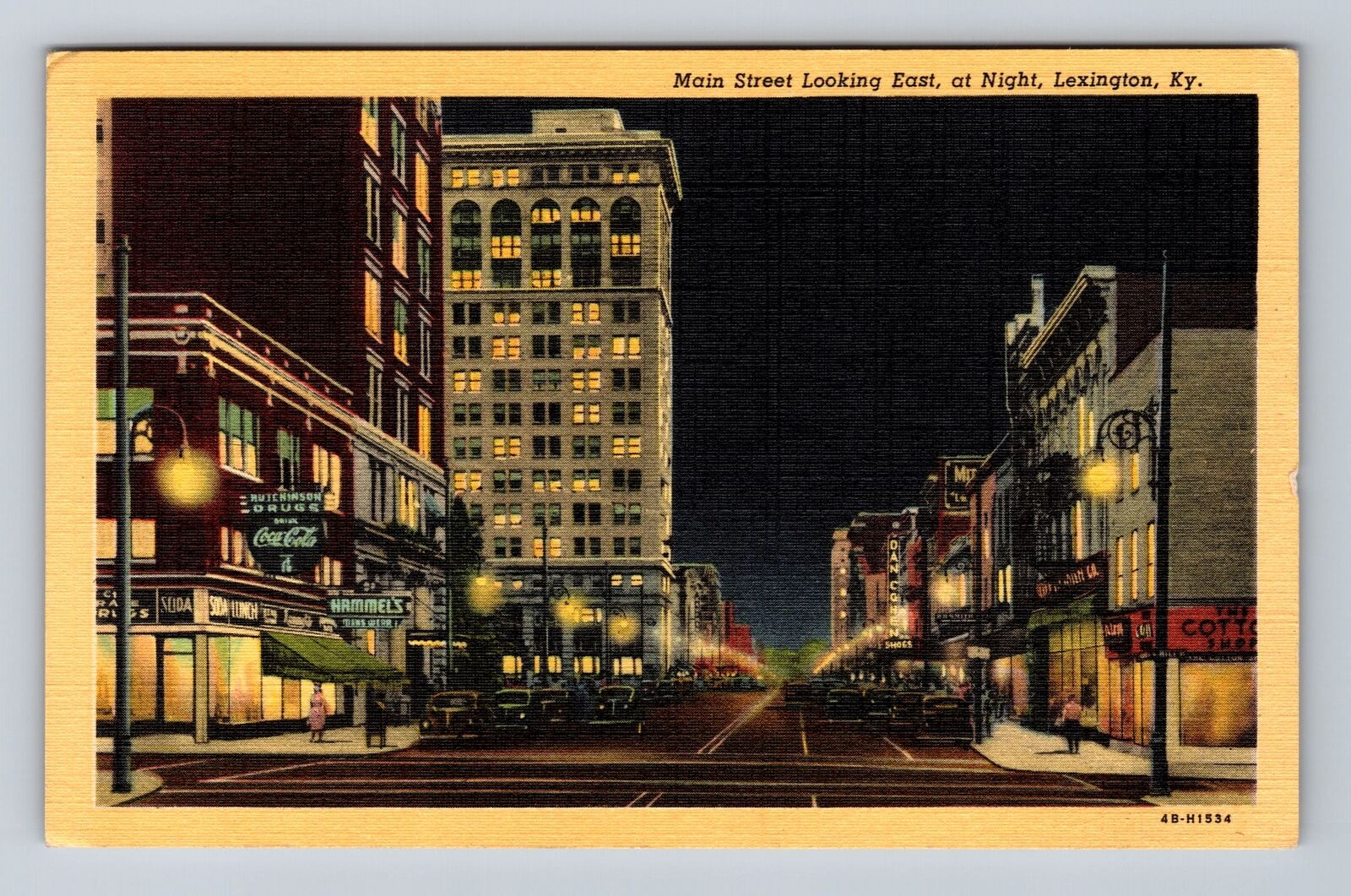 Lexington KY-Kentucky, Main Street, Vintage c1946 Postcard