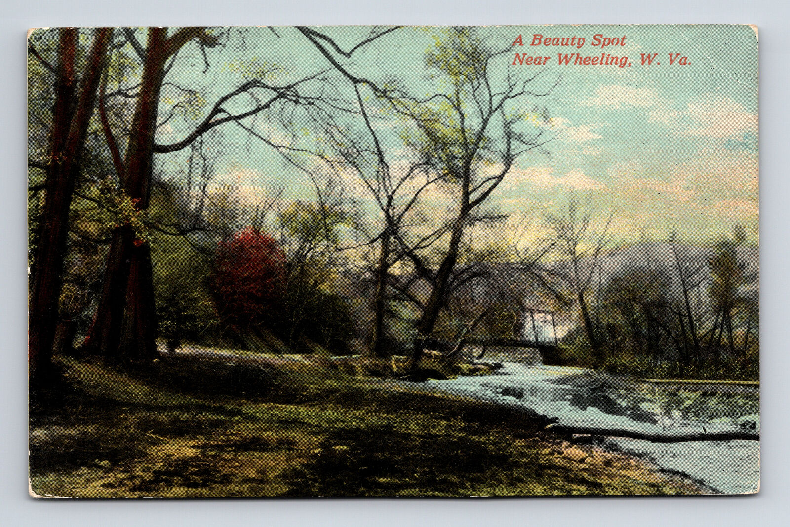 1911 Scenic River View Beauty Spot Wheeling West Virginia WV Postcard