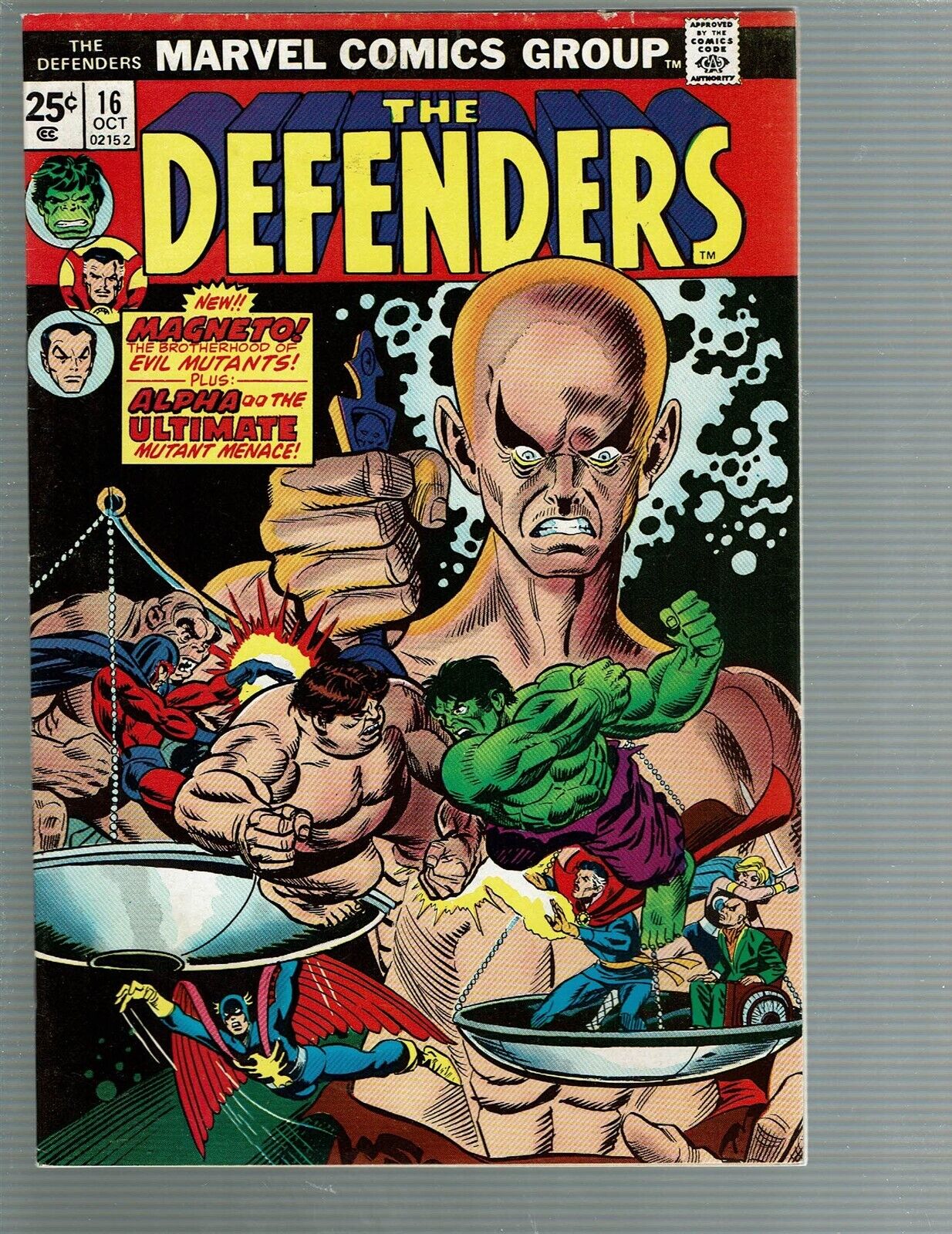 Defenders 16 Magneto Brotherhood of Evil Mutants Final Dr Strange Hulk VG/F