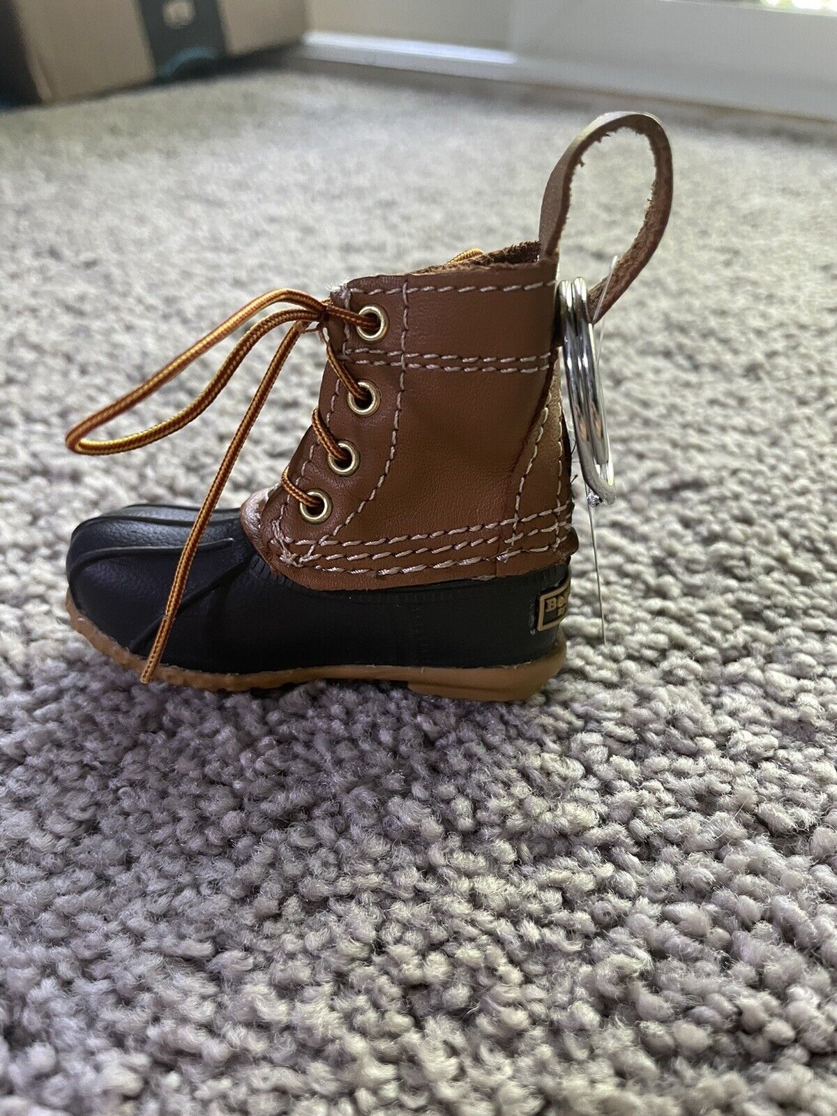 L L Bean Boot Keychain Iconic Original Duck Boot Leather & Rubber NWT