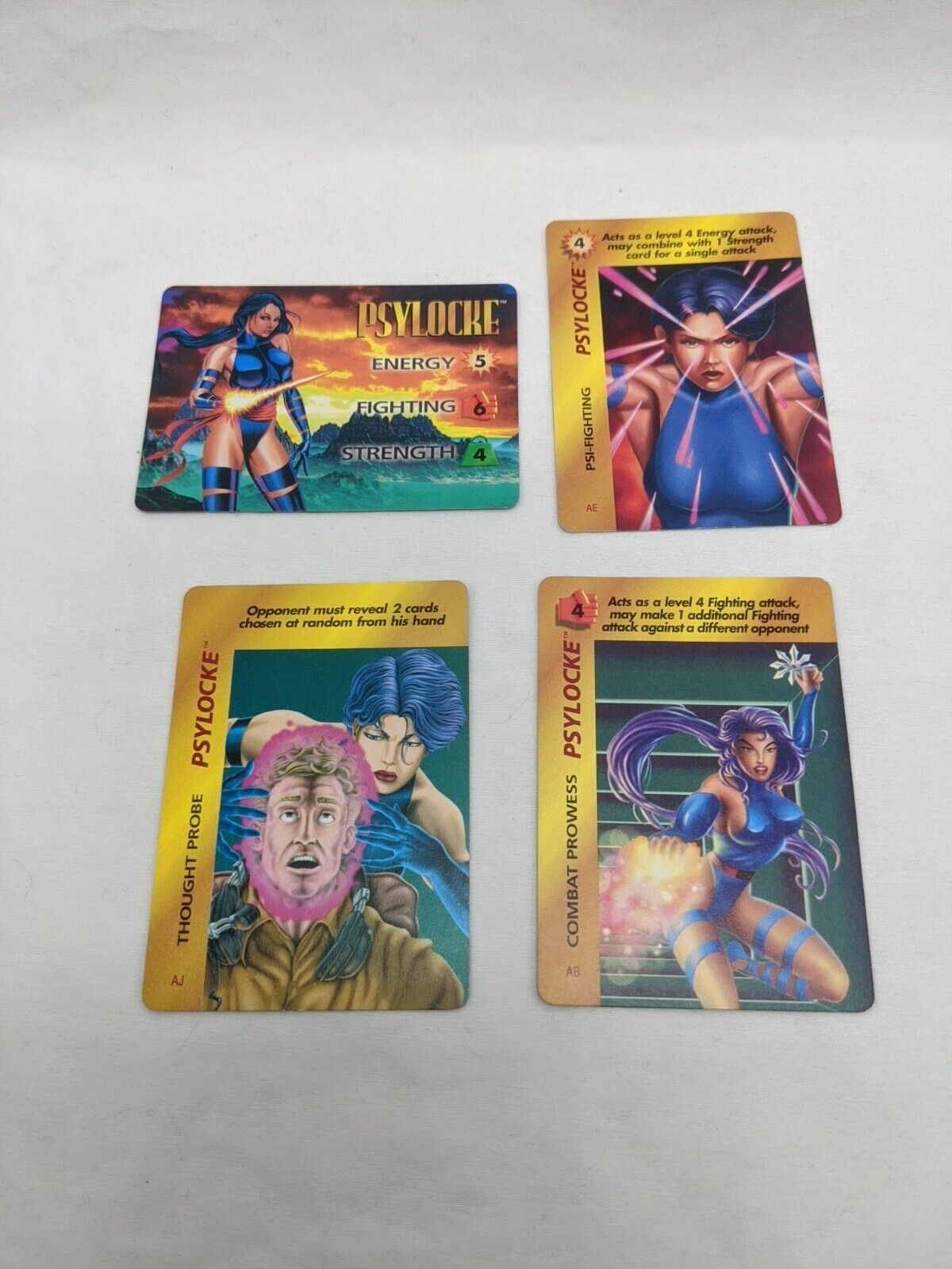 Lot Of (4) Marvel Overpower Psylocke Trading Cards
