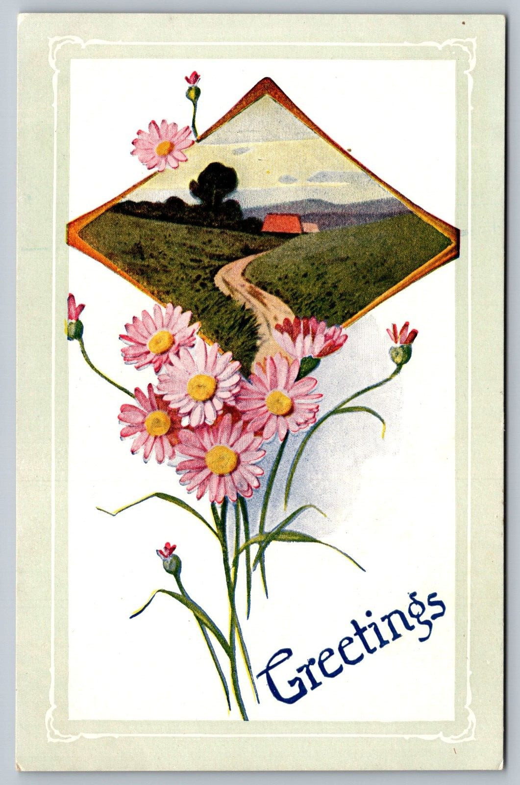 1900 Greetings Postcard Antique West 