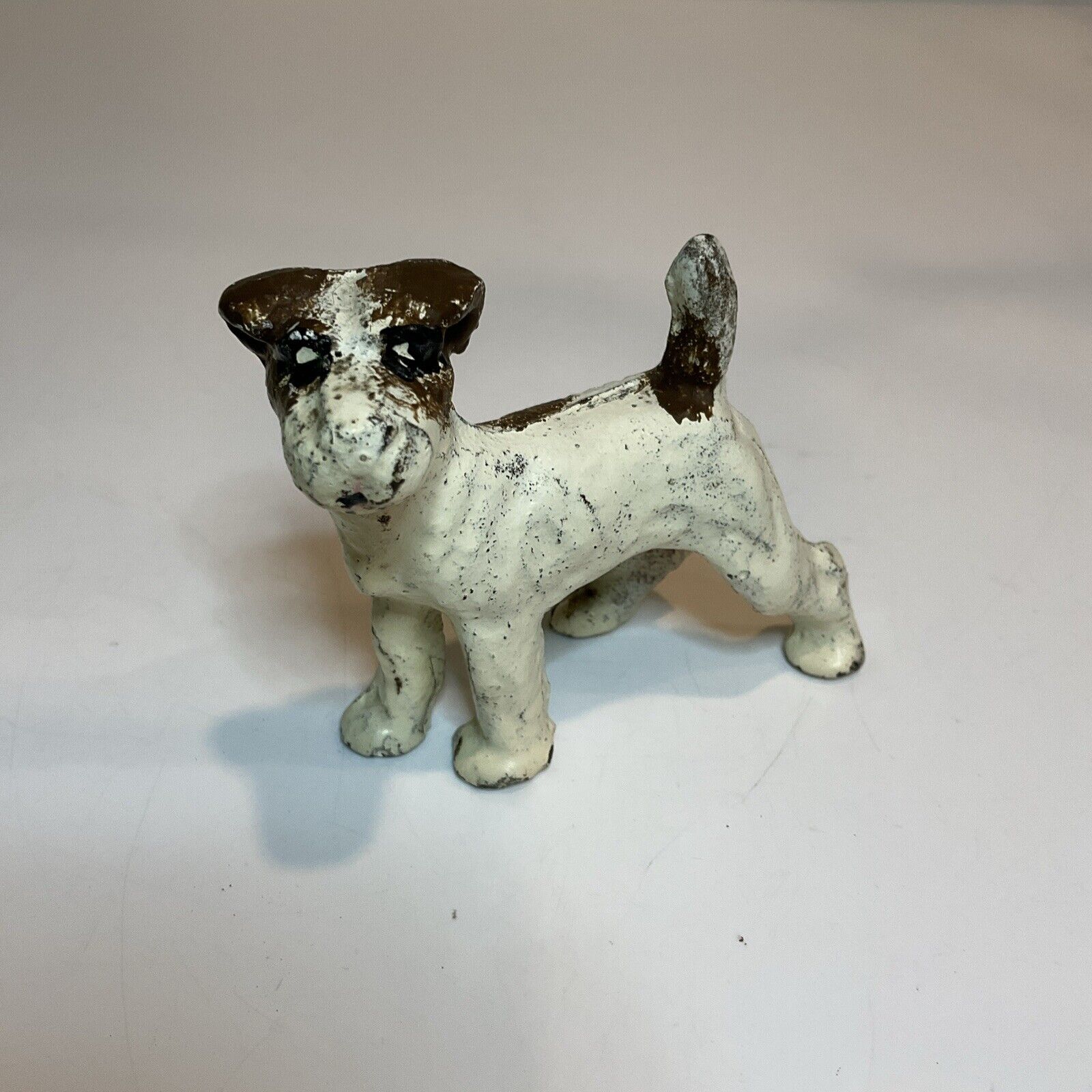Hubley Wire Haired Fox Terrier Dog Cast Iron Paperweight Figurine Art 3