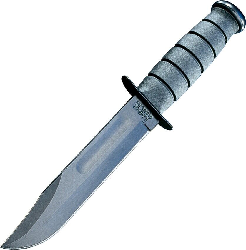 Ka-Bar USA Fighting Fixed Knife Black Handle Black Plain Edge KA1211