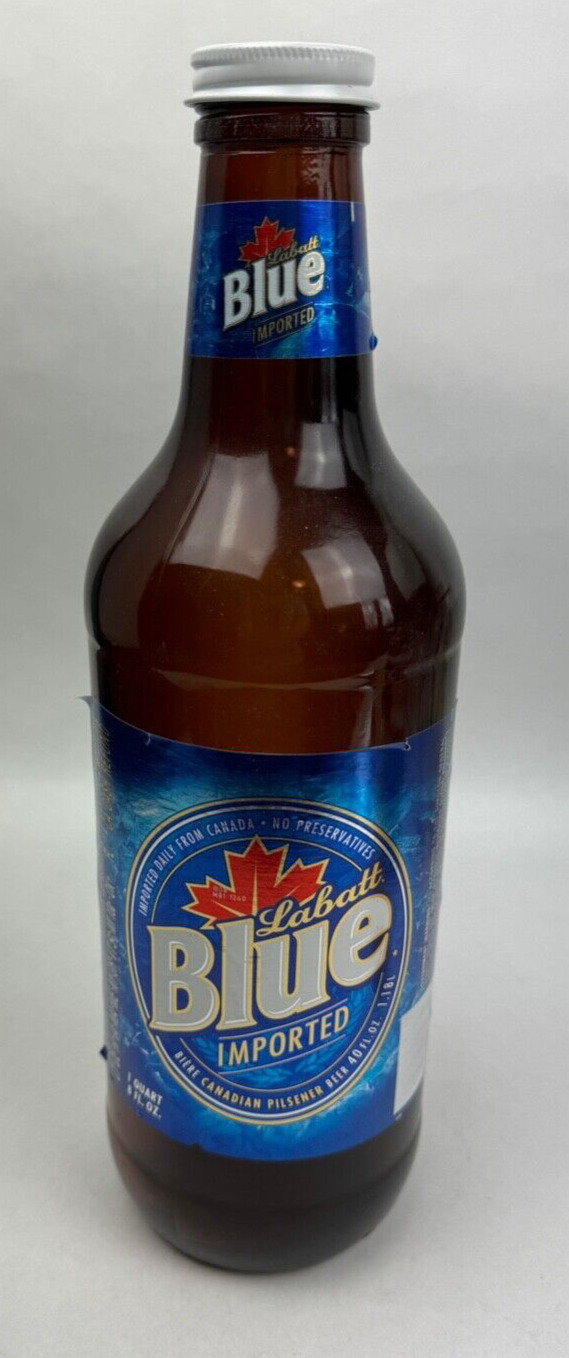 Vintage Labatt's Blue Beer Bottle 40 oz. with new screw on cap - Imported Canada