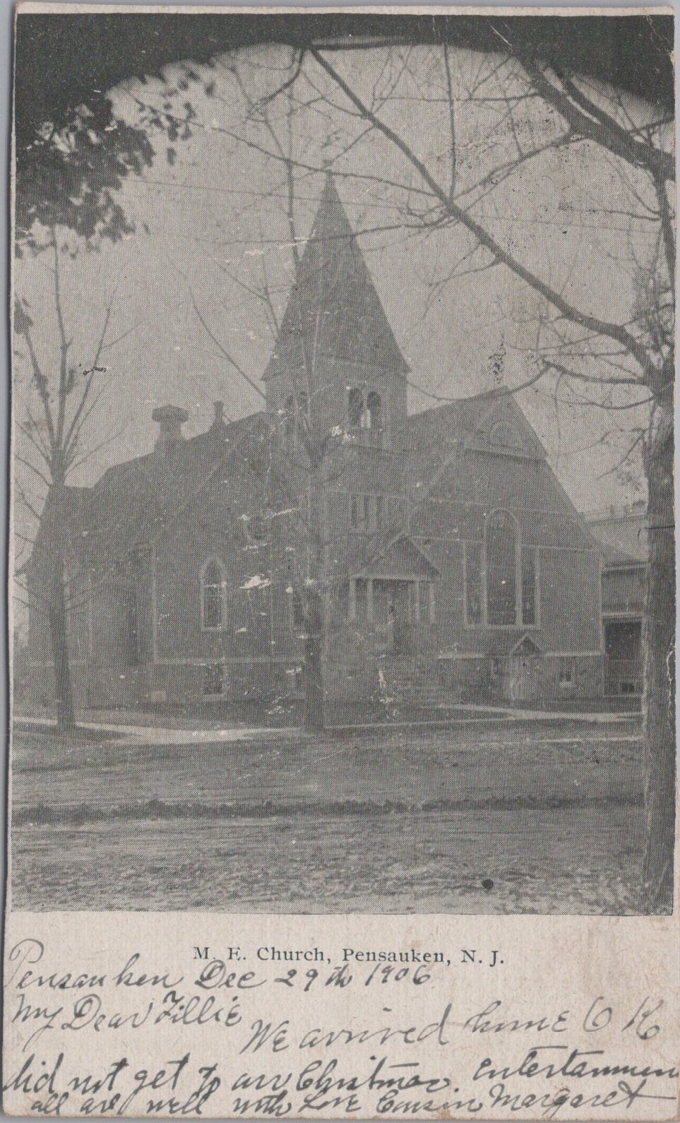 M. E. Church Pennsauken New Jersey 1906 Postcard