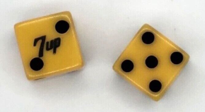 Vintage Bakelite 7-UP Advertising Dice / Only 2s and 5s