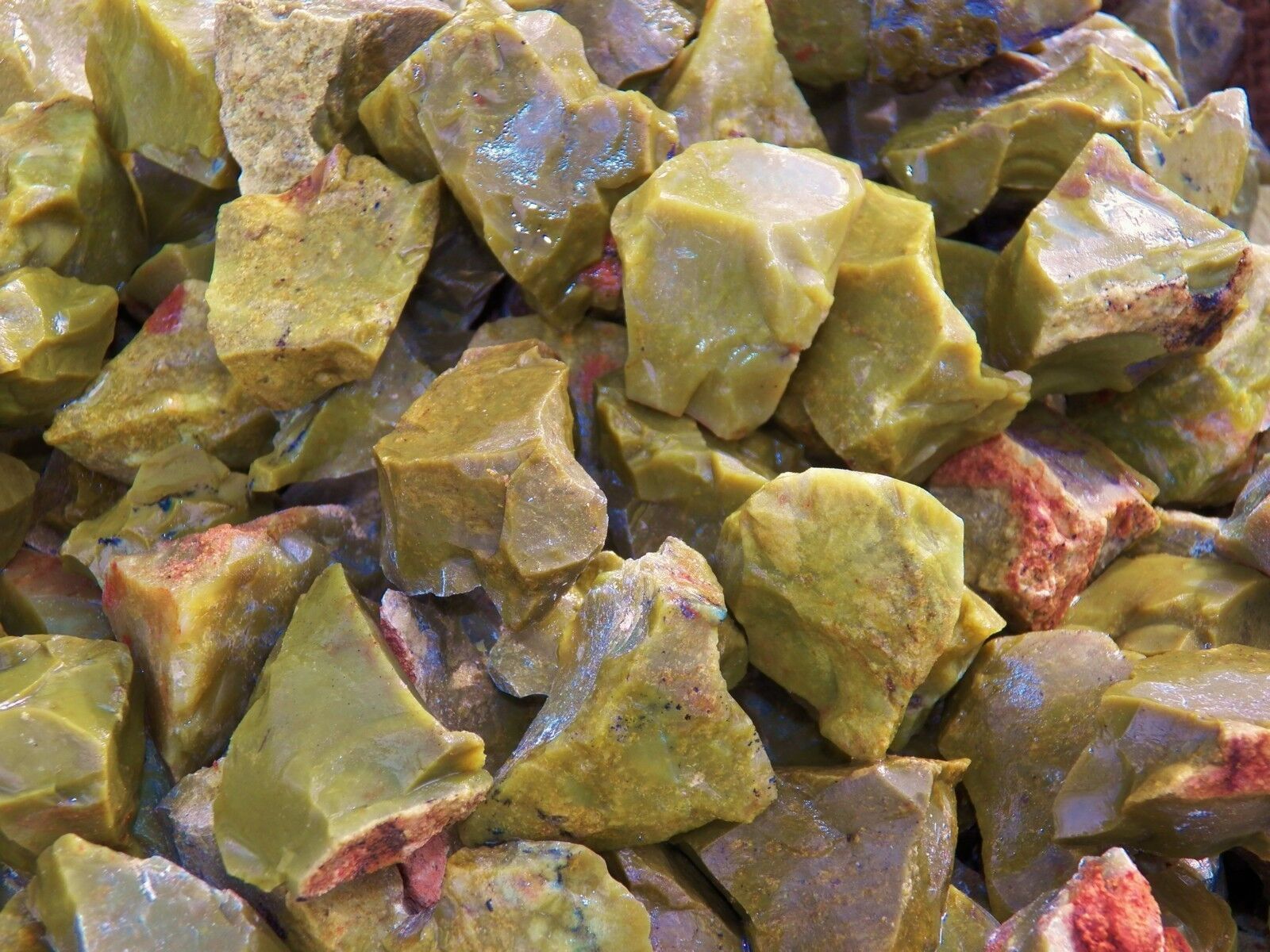 2000 Carat Lots of Green Opal Rough - Plus a FREE Faceted Gemstone