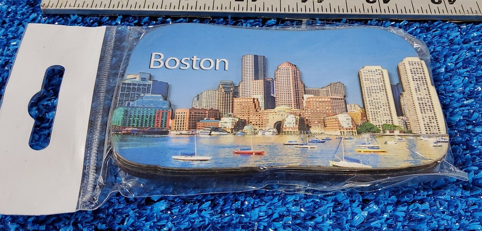 Boston Massachusetts 3D Wood Magnet Skyline Tourism Travel Collectible Souvenir