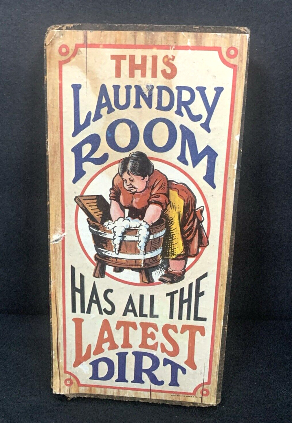 Vintage Small Laundry Room Wooden Sign