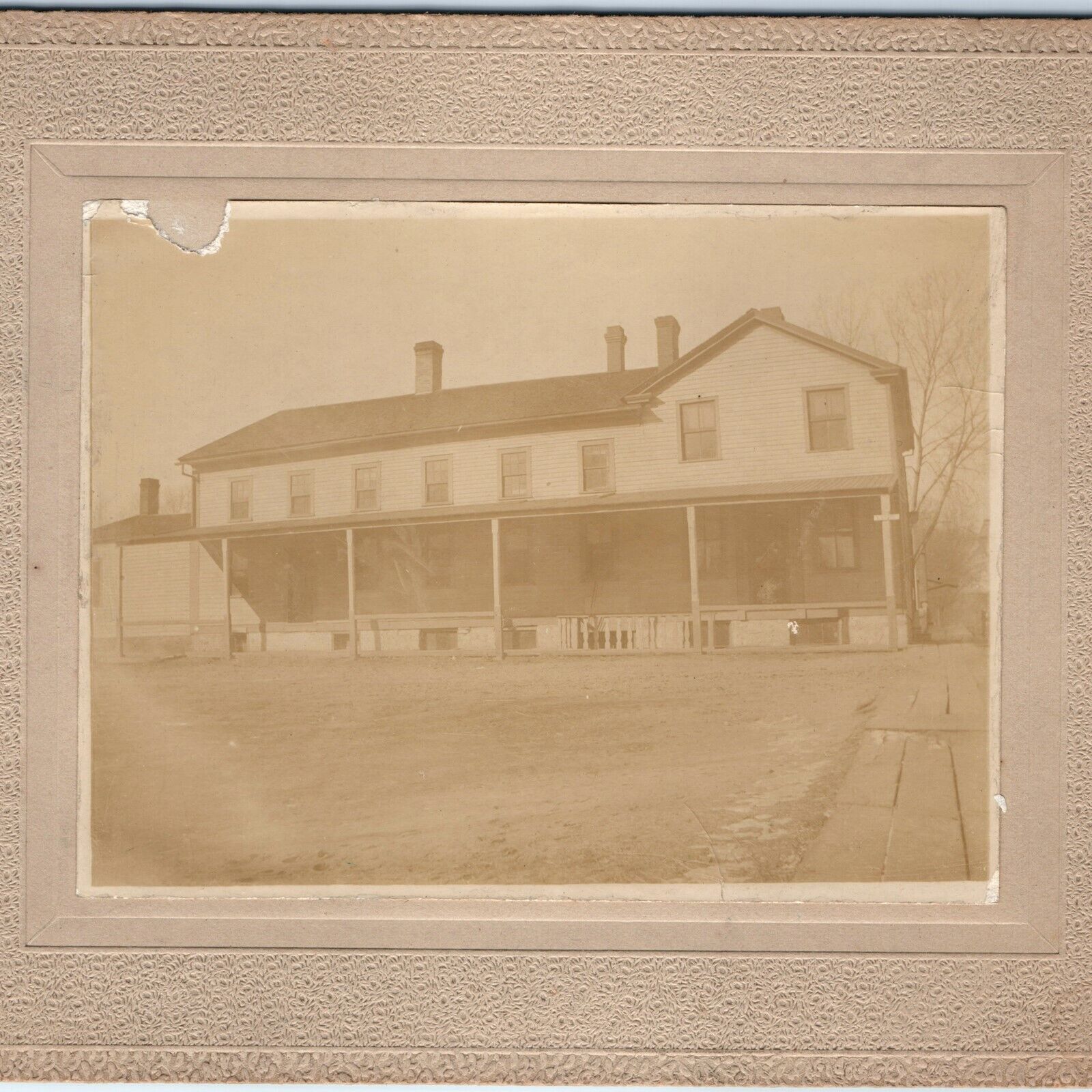 c1900s Unknown Business Building Hotel Cabinet Card Photo Mystery Antique 2F