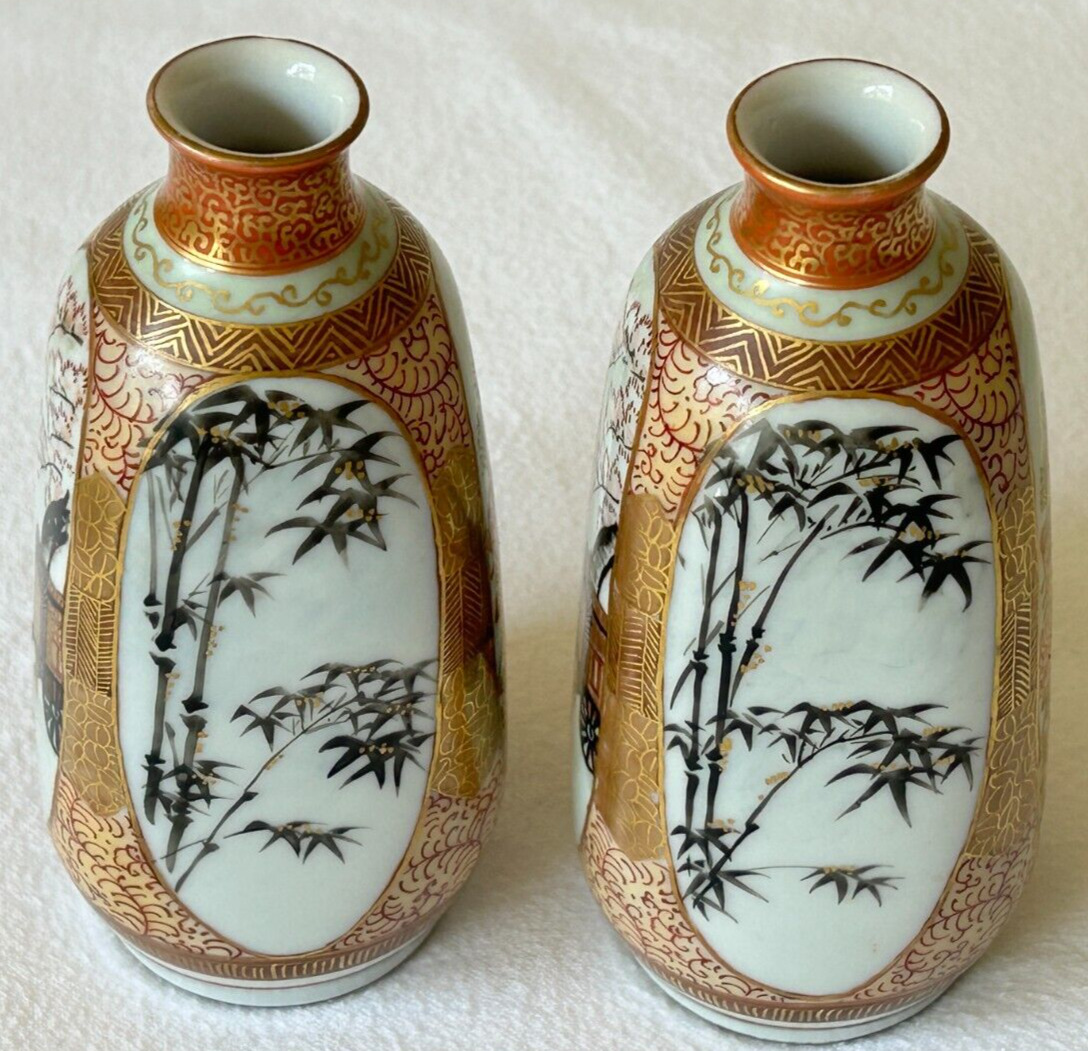 2 Japanese Porcelain Sake Bottles 5.25\