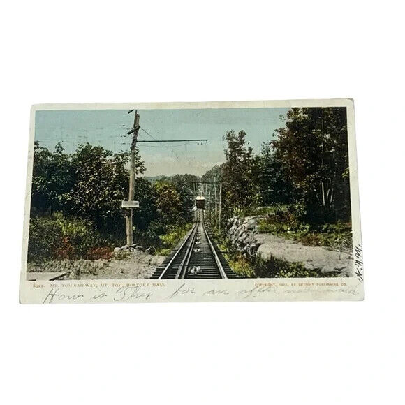 Postcard Mt Tom Railway Mt Tom Holyoke MA Train c1905 Detroit Publishing A491