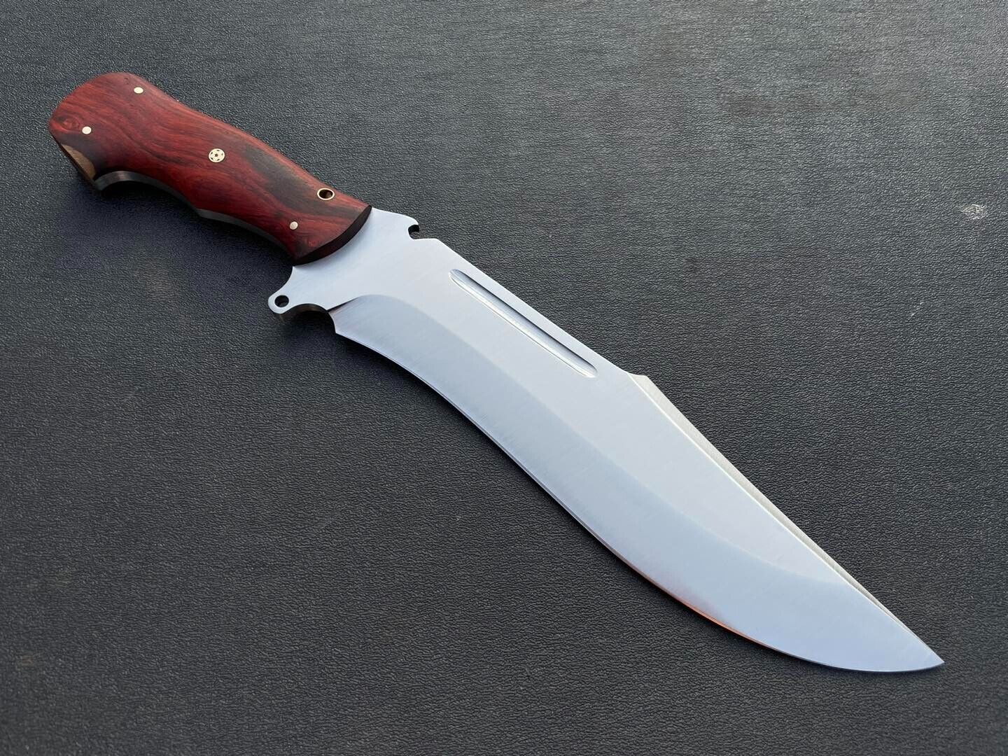 Custom Bowie Knife Handmade Survival Hunting Fixed Blade Full Tang +Kydex Sheath