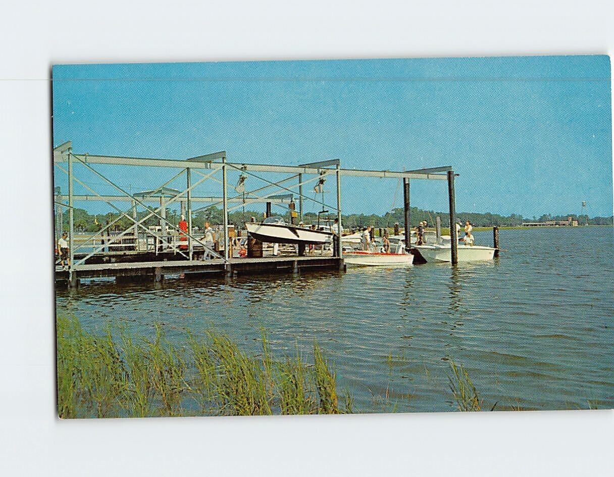 Postcard Yacht Club Basin Brunswick Georgia USA