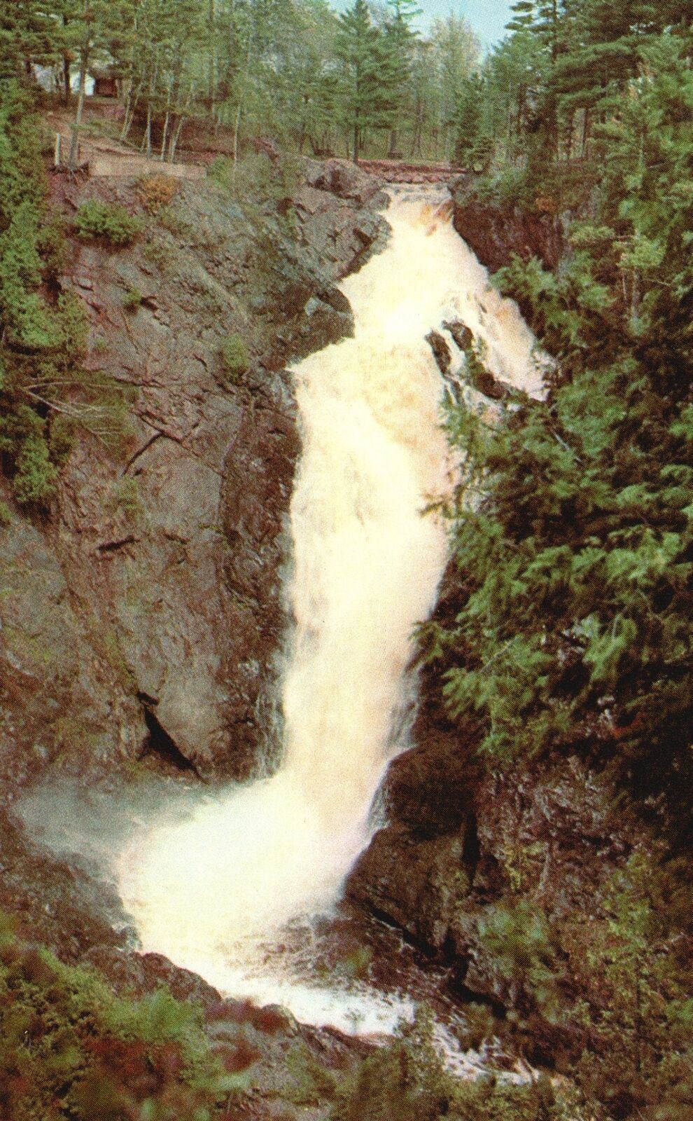 Superior Wisconsin Manitou Falls Waterfalls Pattison State Park Vintage Postcard