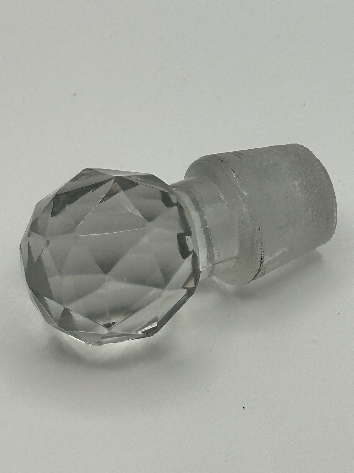 Vintage Faceted Crystal Ball Decanter Stopper