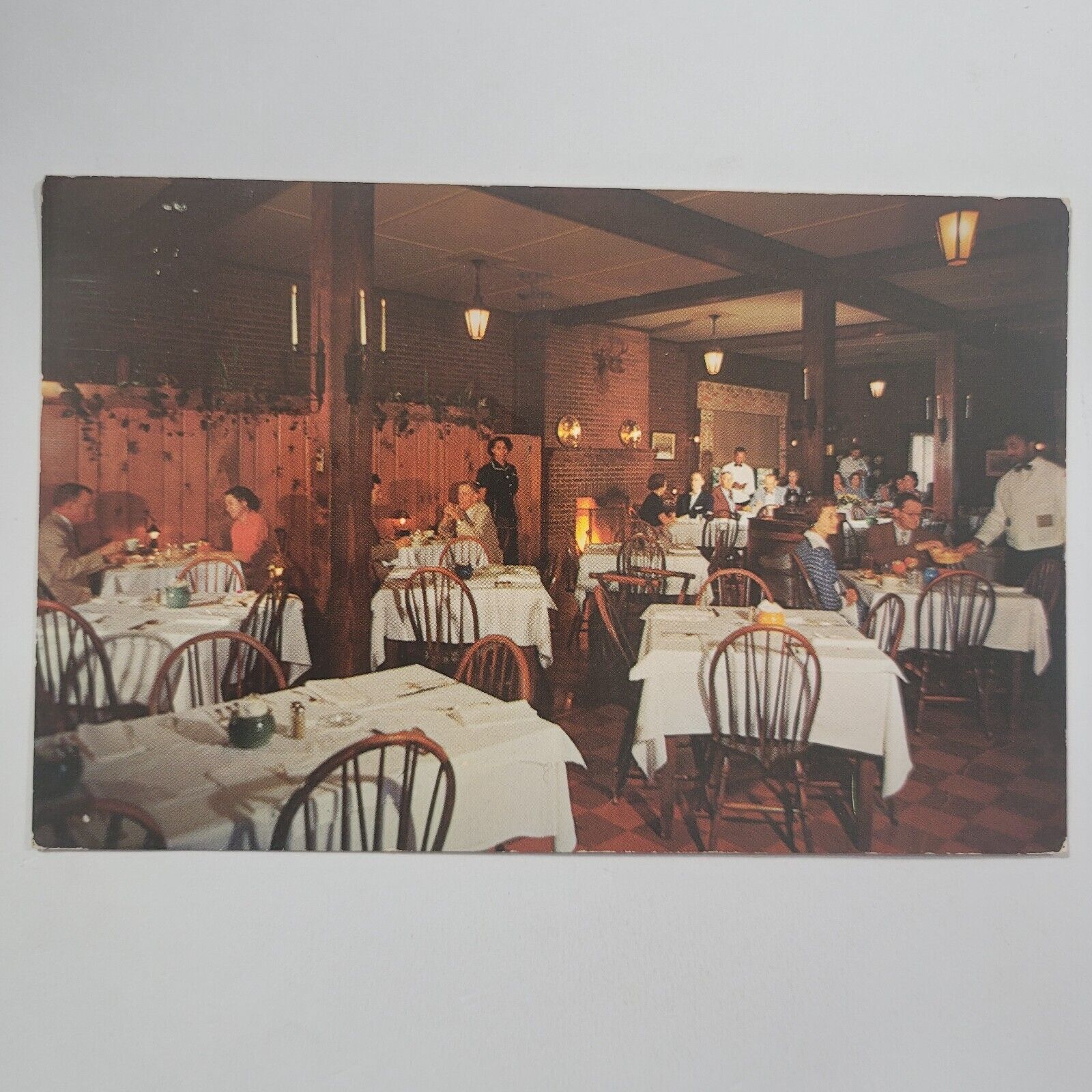 Penn-Daw Restaurant Alexandria Virginia VA Vintage Chrome Postcard Interior View