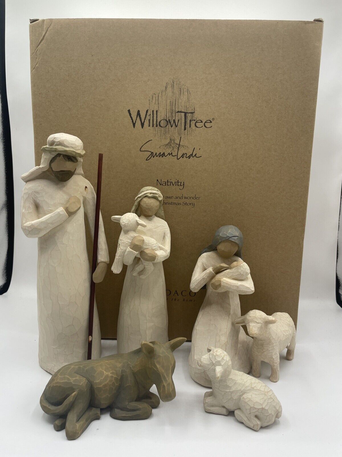 6 Piece Willow Tree Nativity Set Sculpted Hand-Painted Original Box Mary Joseph
