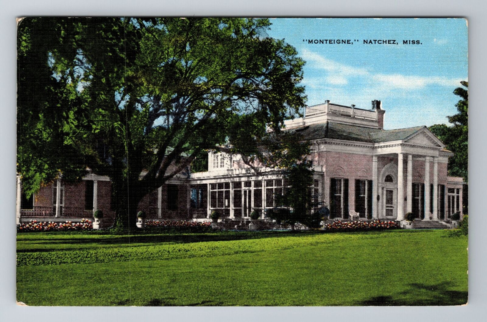 Natchez MS-Mississippi, Monteigne, Antique, Vintage Souvenir Postcard