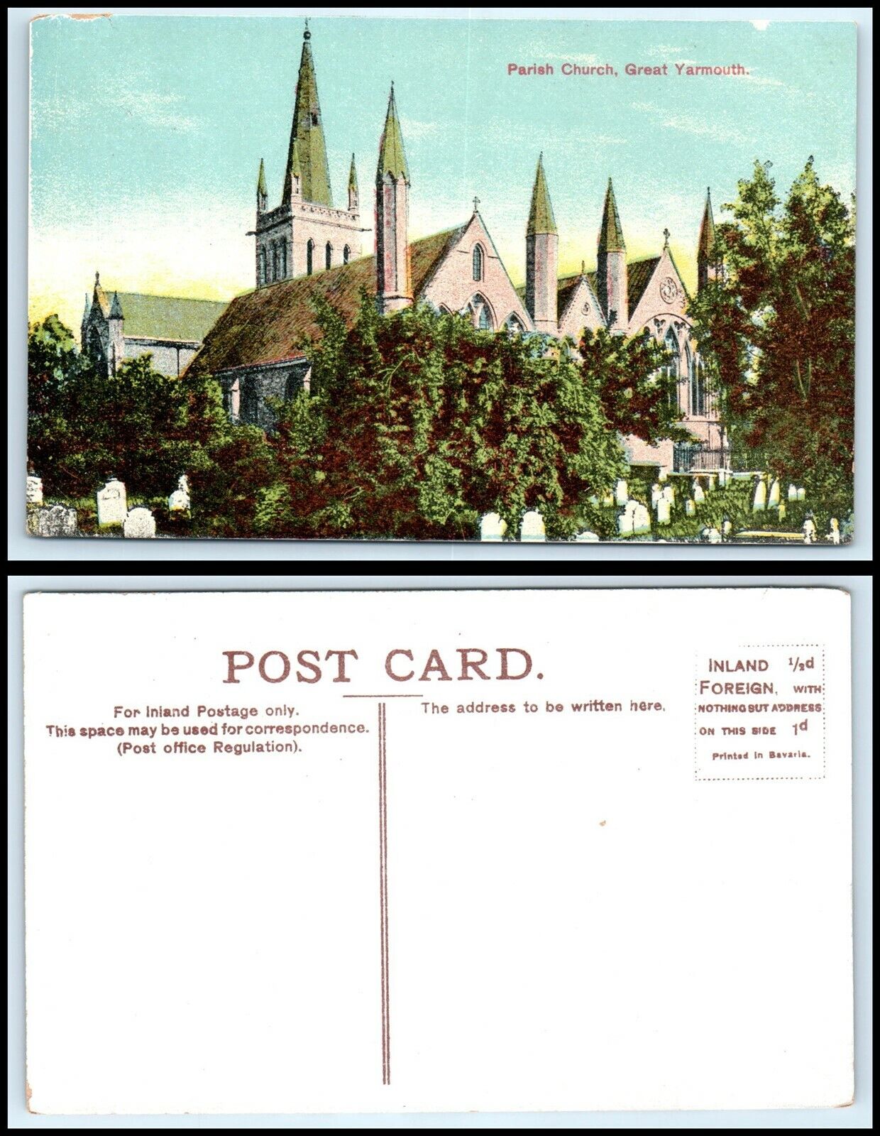 UK Postcard - Great Yarmouth, Parish Church E15