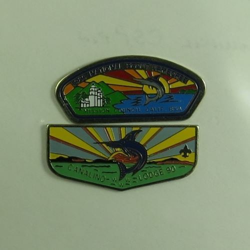 90 Canalino Lodge Flap Pin & Mission Council CSP Pin Boy Scouts, CA [PN-940]