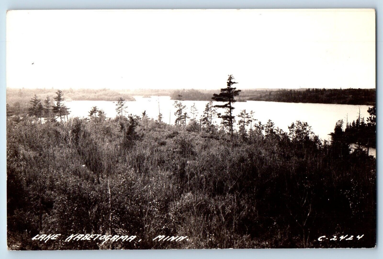 Minnesota MN Postcard RPPC Photo View Of Lake Kabetogama c1940's Vintage