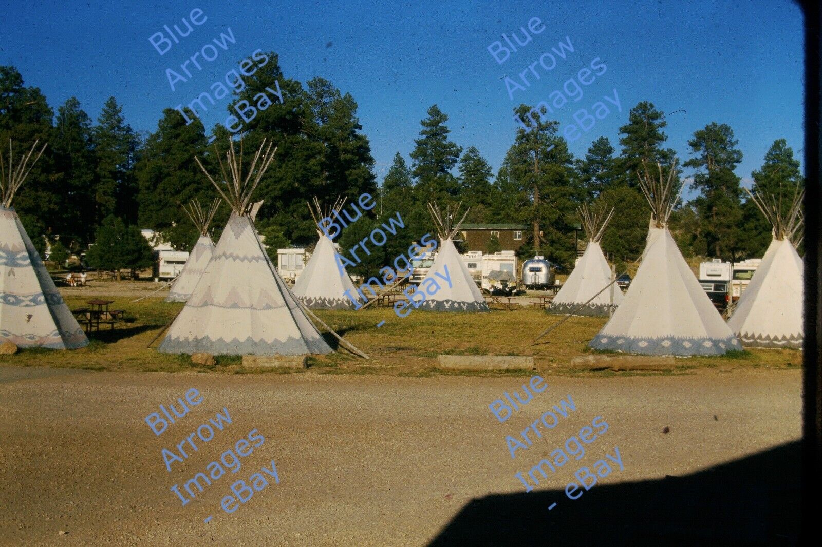 1986 35mm slide Arizona Indian Teepee Campground Camping Resort #1826