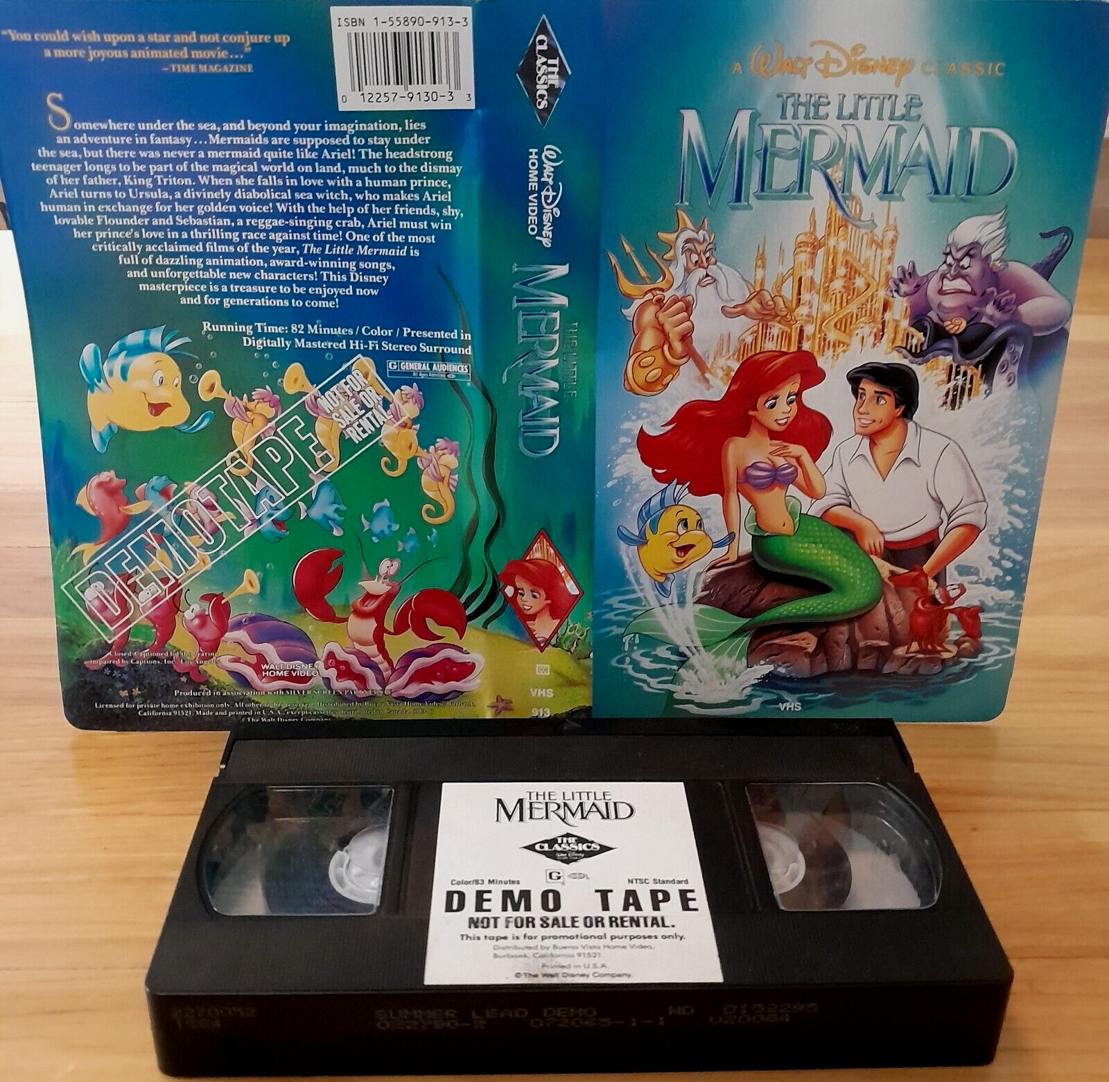 vhs SPECIAL COLLECTIBLE Disney LITTLE MERMAID 1989 DEMO TAPE BLACK DIAMOND CASE