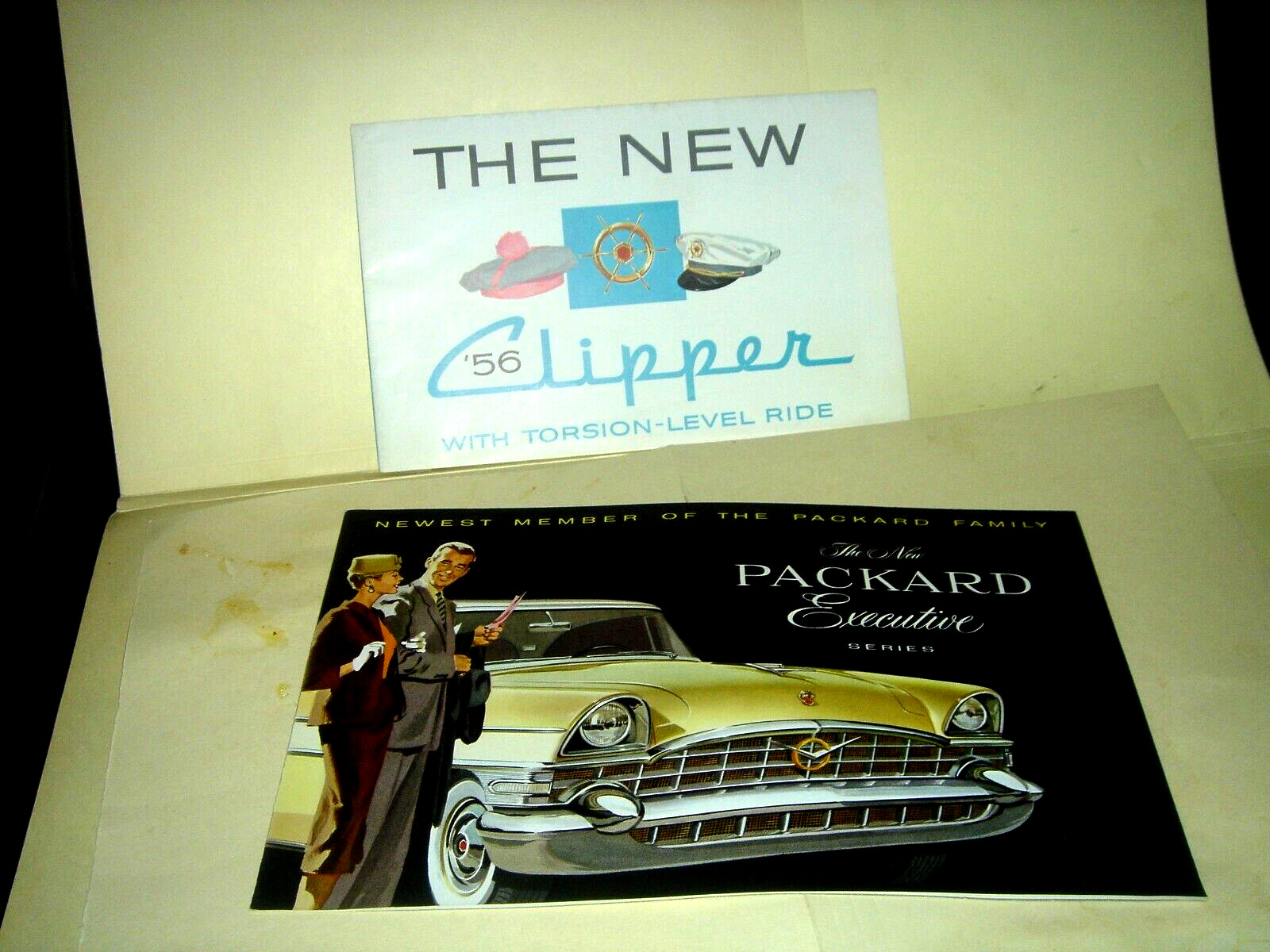 1956 PACKARD, ( 2 sales brochures)  the EXECUTIVE & THE CLIPPER both models