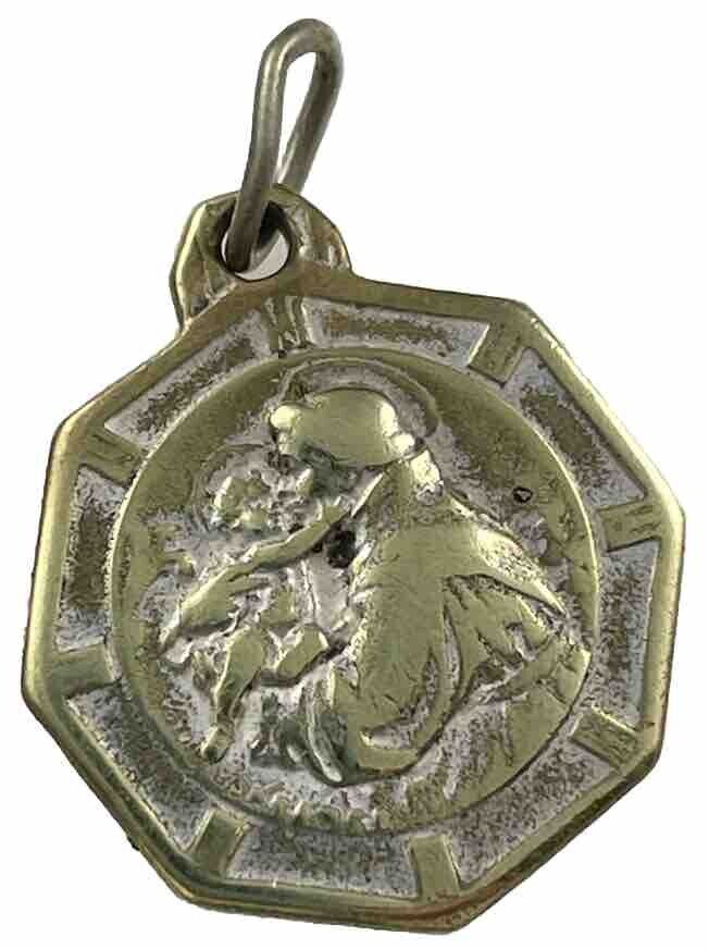 Vintage Catholic St Anthony, St Joseph Religious Medal