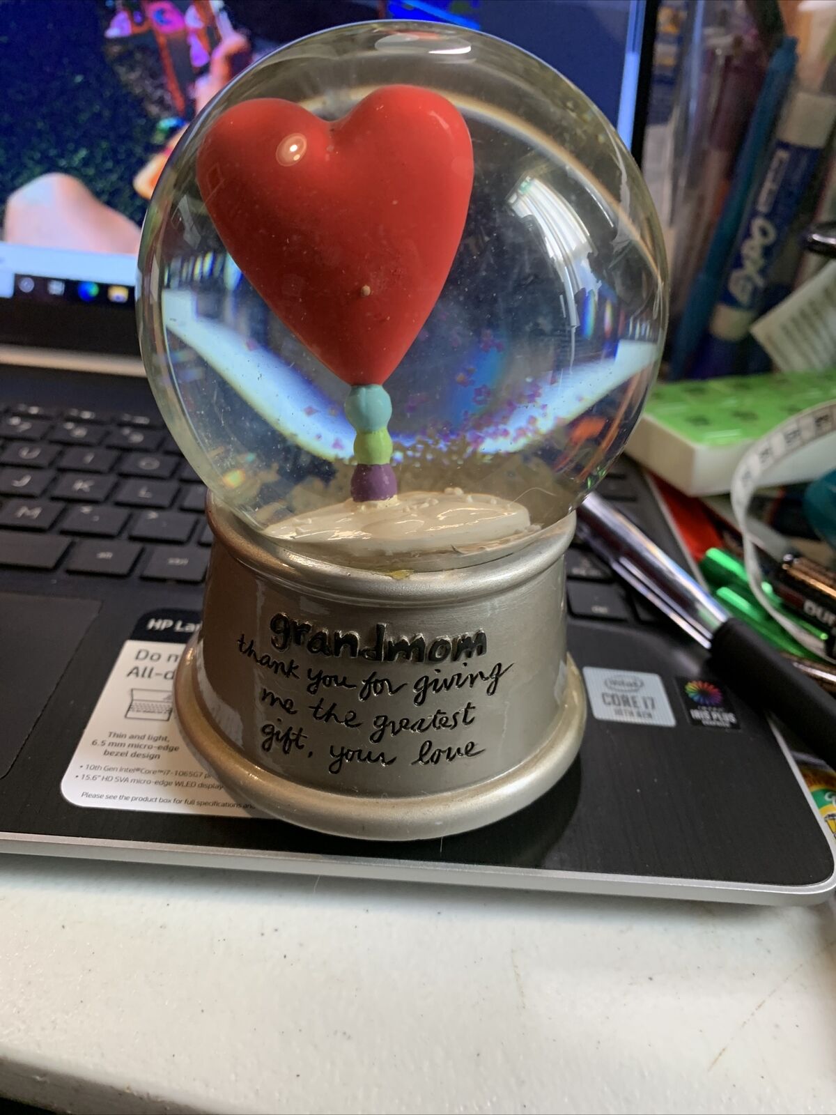 Sandra Magsamen Snow globe Heart With Box “Grandmom Thank You For Giving Me...