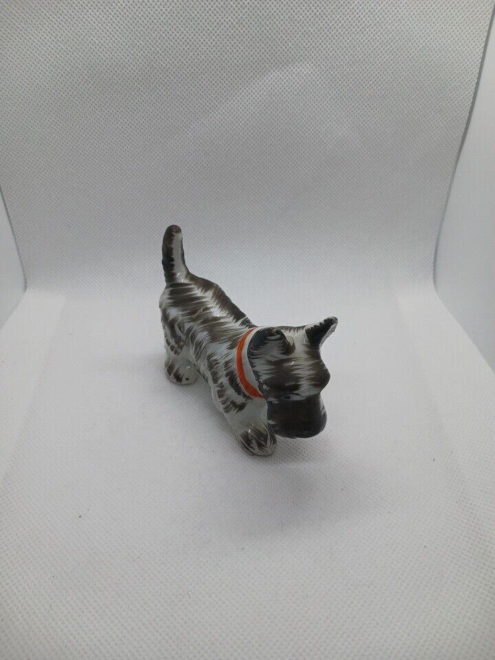 Vintage Scottish Terrier Dog Figurine Ceramic Porcelain Japan