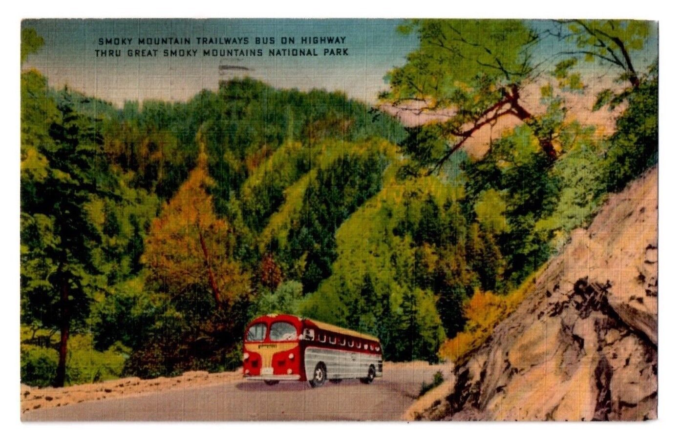 Great Smokey Mtn National Park Linen Postcard Asheville-Colorado 1944 Lt. Wright