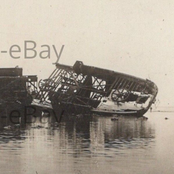 1900s RPPC SMS Adler Gunboat Wreck Imperial German Navy Samoan Crisis Postcard