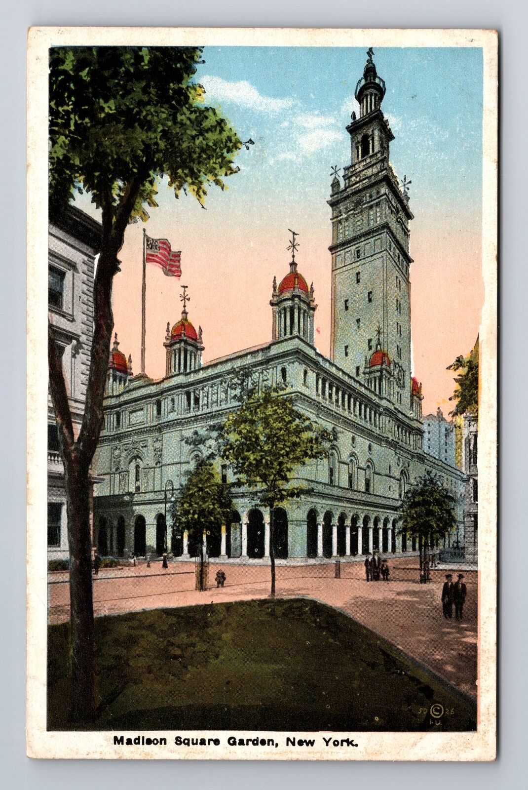 New York City NY, Madison Square Garden, Antique Vintage Souvenir Postcard