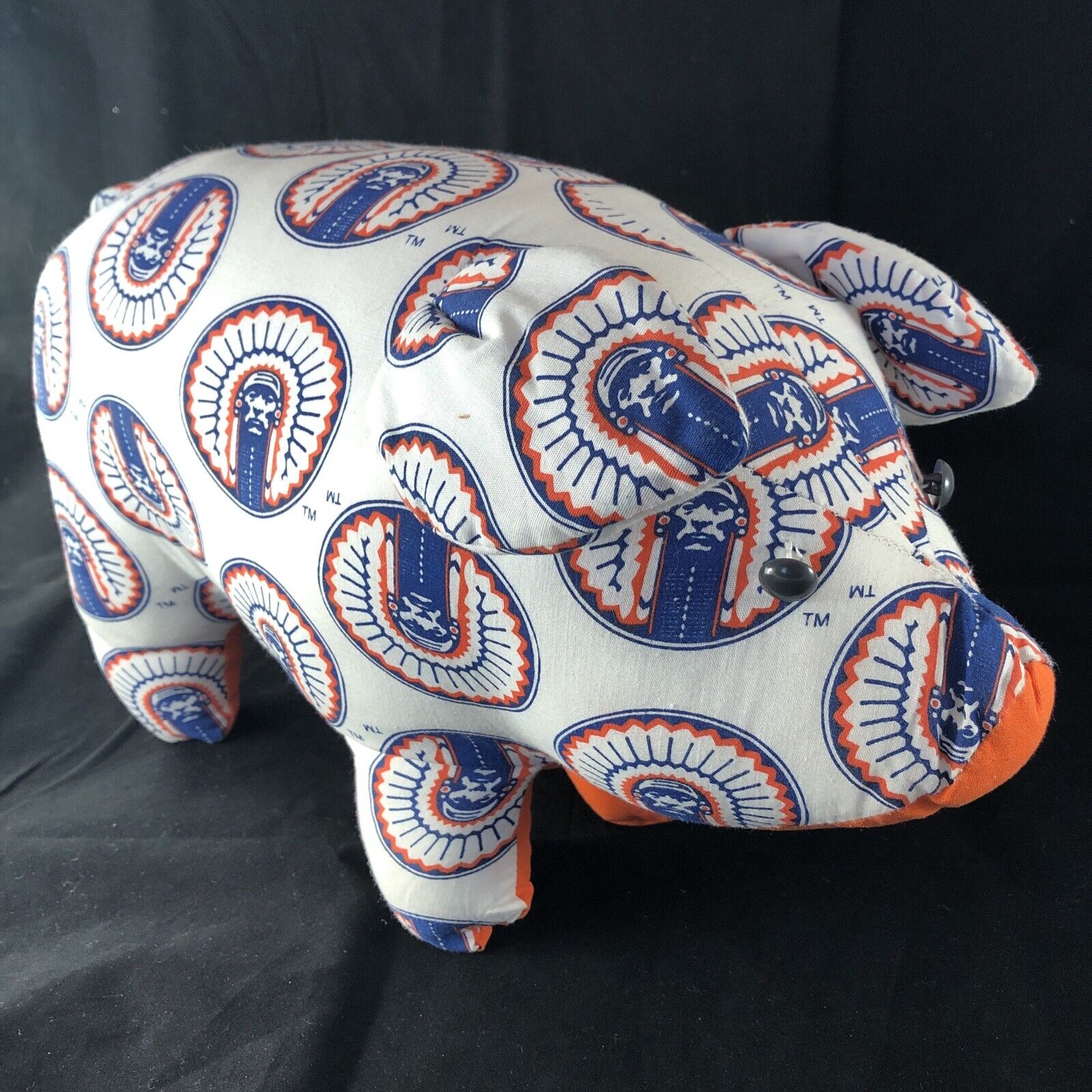 Large 15” Vintage University of Illinois Illini Chief Stuffed Pig Animal Plush