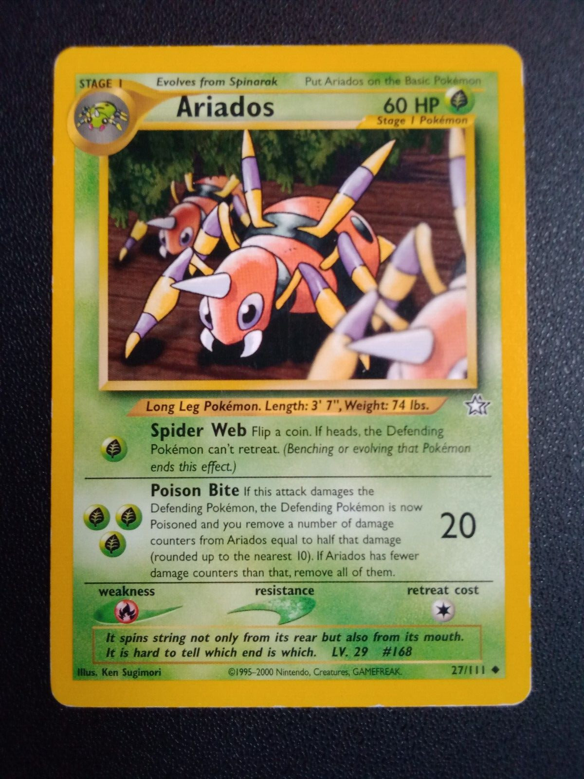 Ariados Pokemon Card Neo Genesis