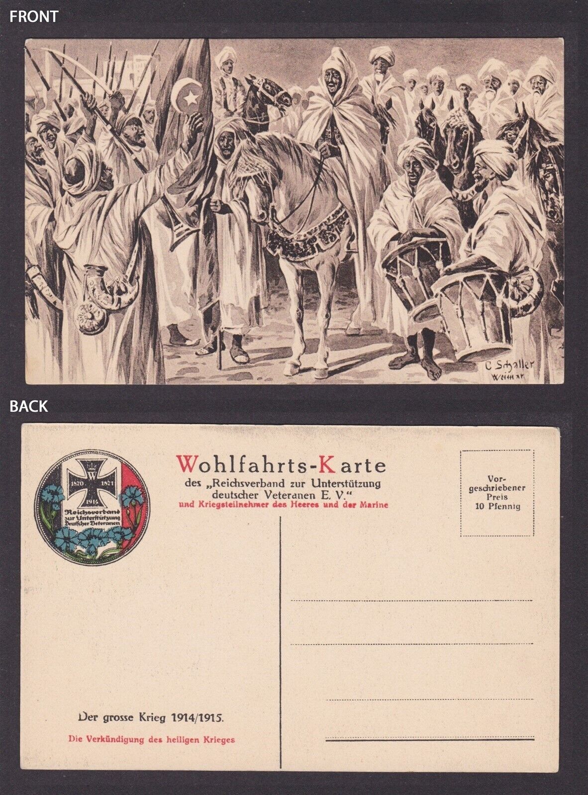 GERMANY, Vintage postcard, The proclamation of the holy war, WWI