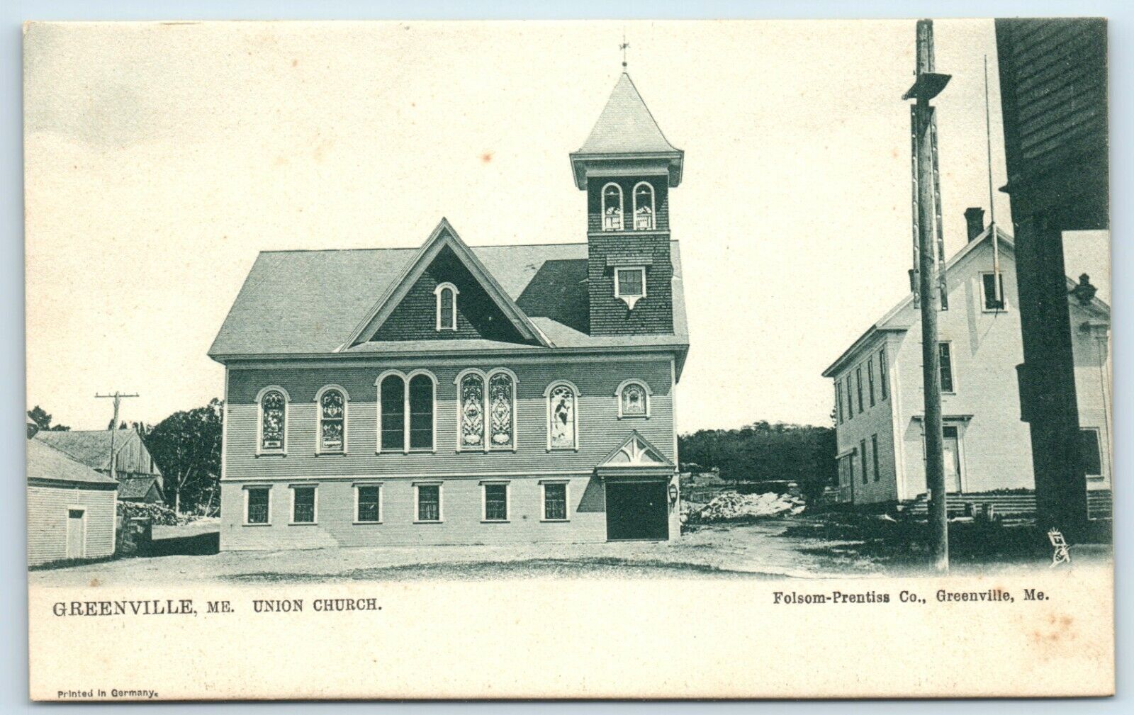 Postcard Union Church, Greenville ME Maine Tuck #2166 A148